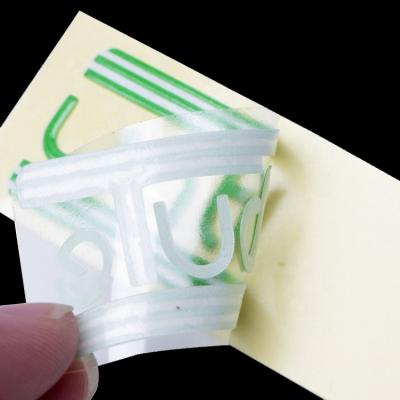 China Customized high quality 3-5mm anti-counterfeit pet 3d adhesive label soft sticker for sale