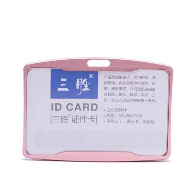 China Custom ID Card Holder Employees Aluminum Alloy Neck Rope ID Card Holder New for sale