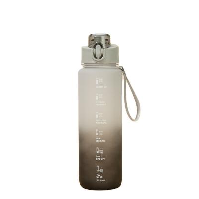 China 32oz Fitness Sports Tritan Viable Motivational Water Bottle with Time Marker and Flip Top for sale