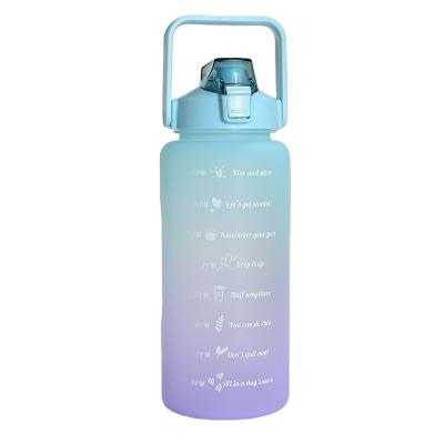 China Bpa Free Viable Plastic Fitness Sports Motivational Water Bottle With Leakproof Flip Top Time Marker for sale