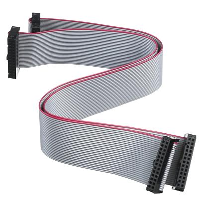 China COMPUTER 2.54mm Pitch IDC Gray Wire Flat Ribbon Cable 26 Terminals 30cm Length FC Connector For DIY Experiments Internal Wiring 2Pcs for sale