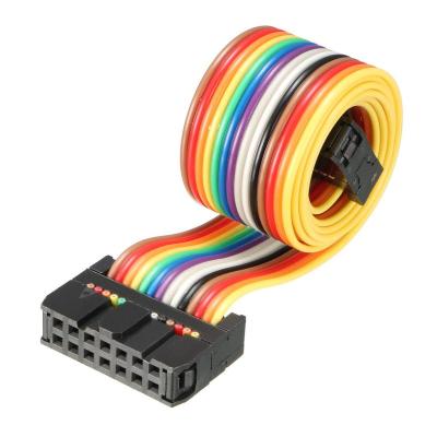 China IDC Plate Rainbow Electronic Wire Cables 14 Pins 43cm Length 2.54mm Pitch Type-A for sale