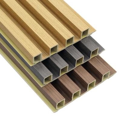 China Waterproof+ECO-Friendly Slats  waterproof fireproof wall panels Wall Decoration Materials WPC Wall sheet for sale