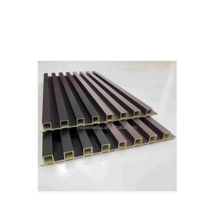 China Waterproof+ECO-Friendly Hot Selling Composite Wpc Flute Fluted Wood Plastic Wall Panels Designs For Decor for sale