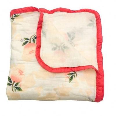 China PORTABLE Custom Solid Color 4 Layers Newborn Baby Blanket 100% Cotton Wrap for sale