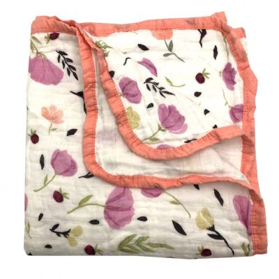 China PORTABLE Custom 100% Cotton Baby Muslin Wrap Blanket for sale