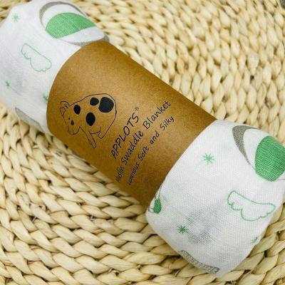 China PORTABLE Stock or Customer Print Bamboo Muslin Cotton Baby Wrap Muslin Wraps Blankets for sale