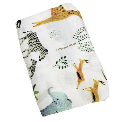 China PORTABLE Newborn Baby Bamboo Blanket Soft Organic Muslin Wraps Weighted 6 Layers Knit Custom Zoo Baby Bamboo Blanket for sale