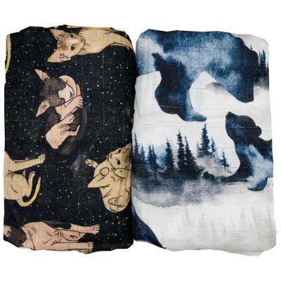 China PORTABLE Soft Digital Printing Muslin Wrap Breathable Baby Blanket Blanket For Customized Order Wholesales Hit Year for sale