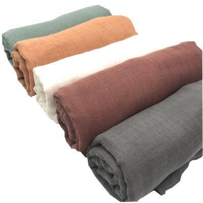 China PORTABLE super soft bamboo muslin wraps wholesale baby blanket plaid wraps baby wrap adjustable infant classic many colors available for sale