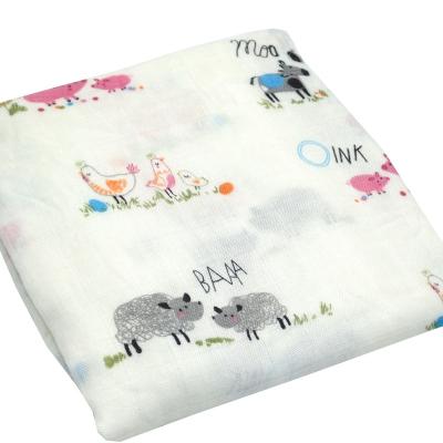 China PORTABLE custom printed muslin wrap blankets clouds baby wrap infant baby blanket wraps wholesale organic muslin wrap blankets for sale