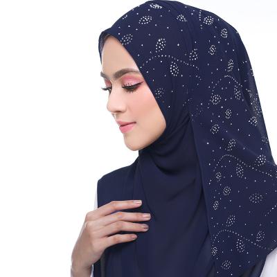 China 2020 Women's Crystal Bubble Chiffon Scarf Scarf Hijab Shawls Long Wraps Muslim Hijab Scarf HW340 for sale