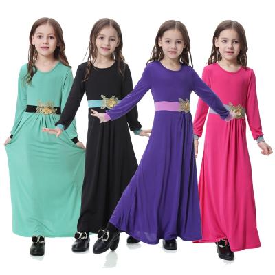 China 2021 Sweet Muslim Girls Dress Arab Clothing Children Muslim Prayer Clothing Kids Abayas Kaftan GTH603 S for sale