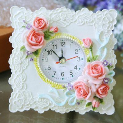 China COLOR CHANGING Desk Clock Antique, Home Decor Desk Clock, Resin Table Clock for sale