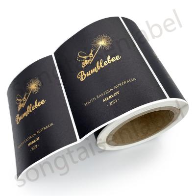 China Waterproof Luxury High Quality Gold Foil Candle Jar Logo Stickers Printing Custom Hot Stamping Labels for sale