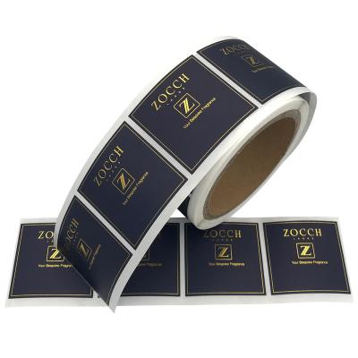 China Waterproof Customized Gold Foil Stamping Texture Colorful Cosmetic Labels Paper Packaging Sticker for sale