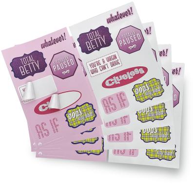 China Waterproof Full Color Matte Vinyl Kiss Cut Sticker Sheet Promotion Gift Sticker Label Permanent Sheet for sale