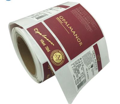 China High Quality Gold Foil Custom Printed Textured Paper Adhesive Wine Bottle Labels for sale