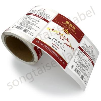 China High Quality Hot Waterpoof Gold Foil Embossed Texture Paper Wine Bottle Label Stickers for sale