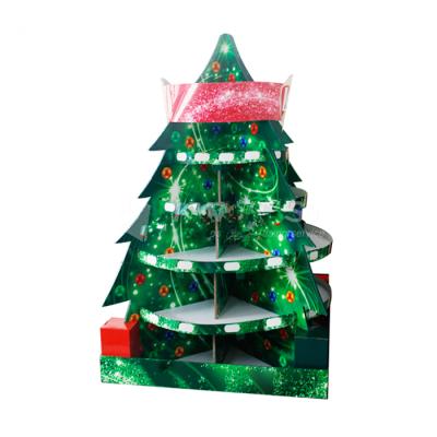 중국 New Recyclable Material Free Designs High Quality Recyclable Promotion Christmas Paper Pallet Display Custom Design 판매용