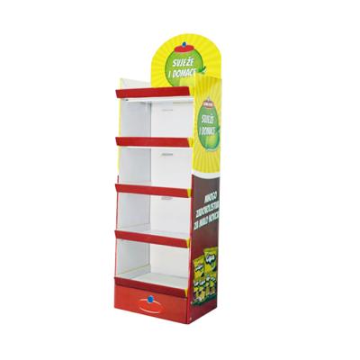 Κίνα Retail Recyclable Material 5 Shelves Corrugated Cardboard Floor Display προς πώληση