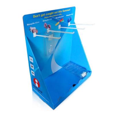 China Recyclable Material Free Design Cheapest Promotion Pdq High Quality Recyclable Cardboard Counter Hook Counter Display For à venda