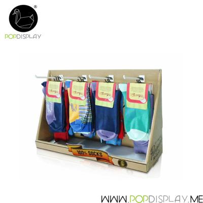 중국 Recyclable Material Paper Advertising Display Case Retail Hanging Counter Display Stand For Socks 판매용