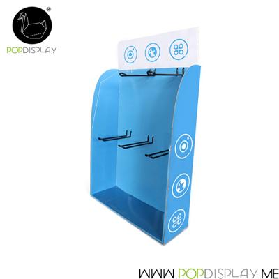 중국 Recyclable Material Corrugated Cardboard Promotional Foldable Retail Partner Display With Hooks 판매용