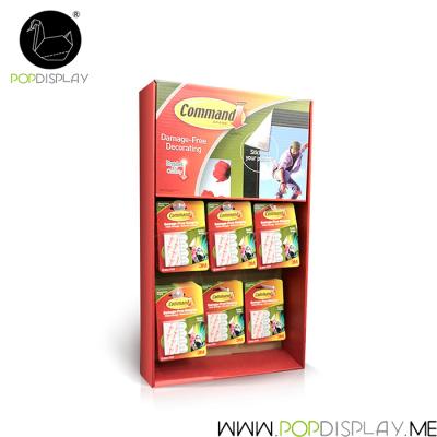 중국 Recyclable Material Promotion Corrugated Cardboard Partner Retail Foldable Display With Hooks 판매용