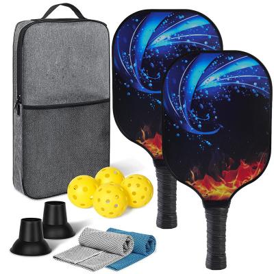 China Portable/Durable/Eco-Friendly/Warterproof/Light Weight/Comfortable Manufacturer Custom LogoT700 Carbon Fiber Padel Rackets With Bag Ice Towel Set Outdoor Sports Carbon Pickleball Paddle Set for sale