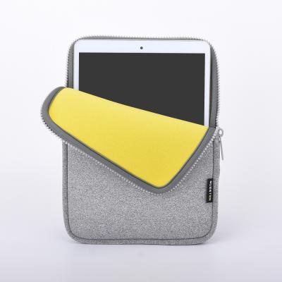 China Eco-friendly High Quality Custom Light Gray Raincoat FOR IPAD Neoprene Tablet Sleeve Case for sale