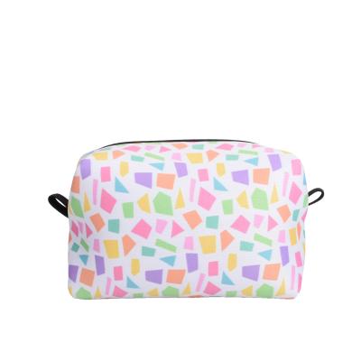 China High Quality Fashionable Light Weight Custom Printed Pattern Neoprene Makeup Accessory Cosmetic Pouch For Women Daily Wearing for sale