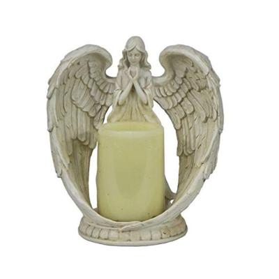 China Home Decor Angel Flameless Candle Holder Indoor/Outdoor Home Decor, White, 9