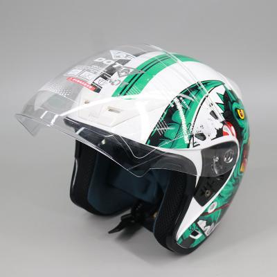 China Motorcycle Flip Up Modular Dot Abs Motorcycle D-Helmet ABS Half Helmet Personality Fashion Face Helmet For Universal for sale