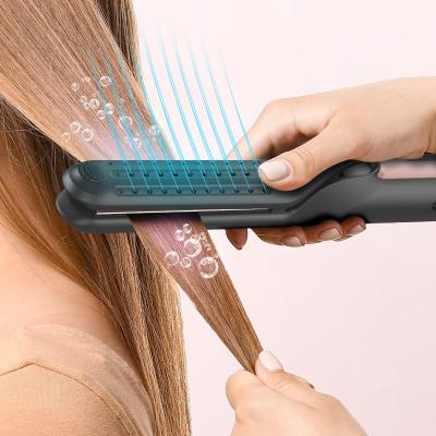 China Hair straightener/hair curler/negative ionic/cool air Professional 2-in-1 Cool Air Airflow Hair Styler 1 inch Ceramic Hair Straightener Airflow Flat Iron Hair Straightener for sale