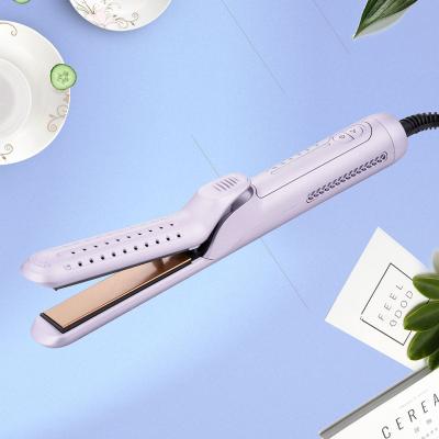 China Hair straightener/hair curler/negative ionic/cool air 2 in 1 Cold Air Cooling Airflow Titanium Hair Straightener and Curler Electric Hair Styler Flat Iron for sale