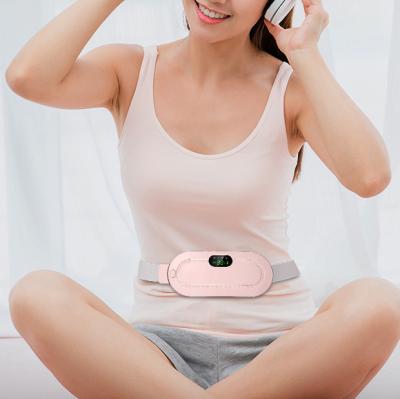 China Waist abdomen Electric Period Cramp Massager Vibrating Heating Belt for Menstrual Colic Relief Pain Waist Stomach Abdominal Warm Palace Belt for sale