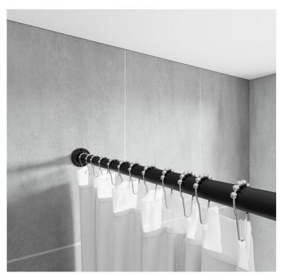 China Modern Sustainable Shower Curtain Rod For Hanging Clothes Bathroom Shower Rail Matte Black With Mounted Screw for sale