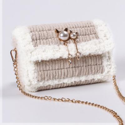 China Fasion new diy knitting and auxiliary weaving bag material Plas tHand-woven bag, one-shoulder oblique cross line ice mesh bag that succeeded by itself for sale