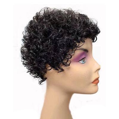 China Other 3 Inch African Short Curly Synthetic Wig Heat Resistant High Temperature Resistant Wig for sale