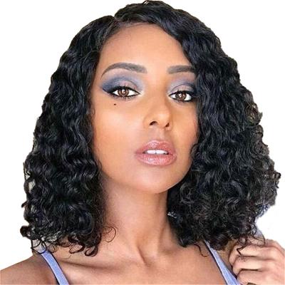 China Other Short Bob Wig Black Female Human Hair Wig Deep Curly Wavy Heat High Temperature Resistant for sale