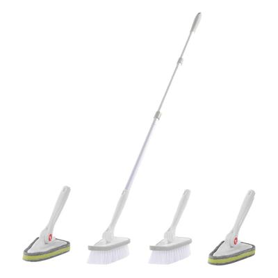 China Best Stocked Selling Bathroom Scrubber Tile Cleaning Brush with Extendable Long Handle for sale