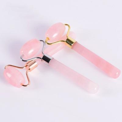 China Stainless Steel Single Head Mini Handheld Massage Rose Quartz Skin Roller Jade Beauty Eye Roller for sale