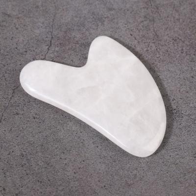 China Comfortable Body Massage Gua Sha Board White Jade Guasha Stone Scraping Tool for sale