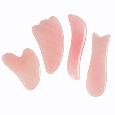 China 2019 Comfortable Pink Crystal Fish Rose Quartz Jade Scraper Roller Dishes Guasha Massager for sale