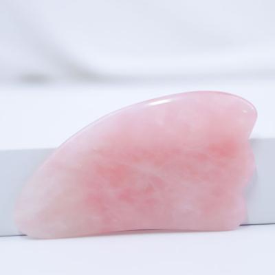 China Comfortable Body Facial Jade Gua Heart Shaped Natural Crystal Crystal Sha Rose Quartz Massage Scraping Tool for sale