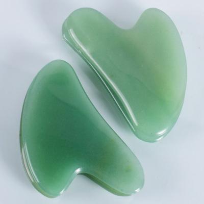 China Comfortable Custom Facial Green Heart Shaped Scraping Massage Board Gua Sha Sha Jade for sale