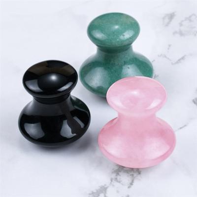 China Comfortable Natural Stone Rose Quartz Jade Mushroom Shaped Gua Sha Crystal Facial Beauty Massager Healing rose for SPA for sale