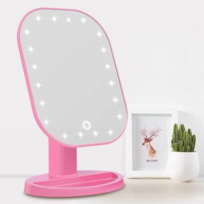 China Smart portable 180 degree rotation hollywood tabletop beauty led vanity mirror for makeup for sale