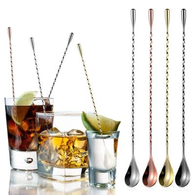 China Messy Person Viable Bar Spoon Stainless Steel Coffee Stirrer Bar Mixing Spoon for sale